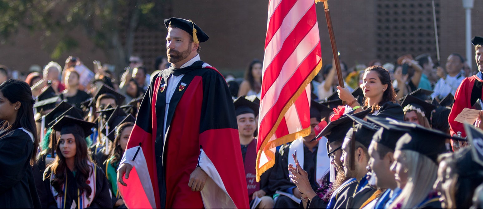 Faculty at commencement