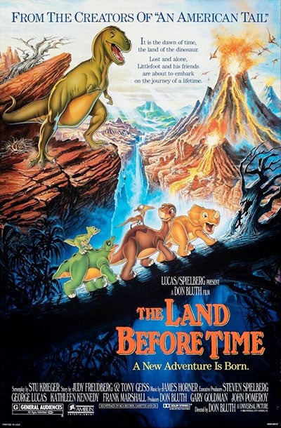 Movie poster for"The Land Before Time"