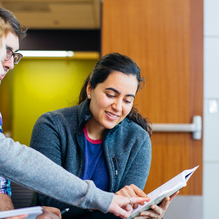 counselor working with students