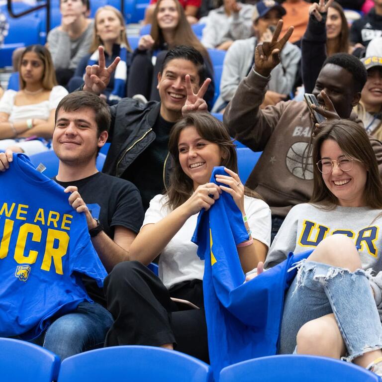 UCR students at a athletics game