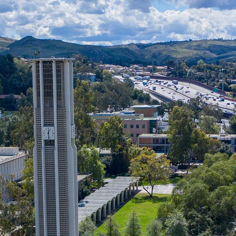 UC Riverside campus drone shot