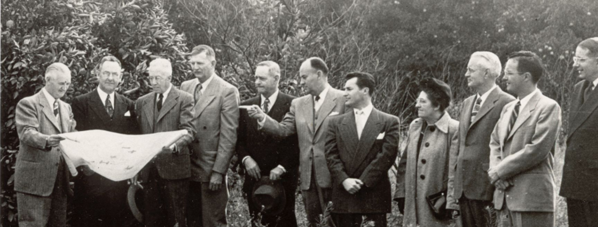 old photo from 1952 of groundbreaking