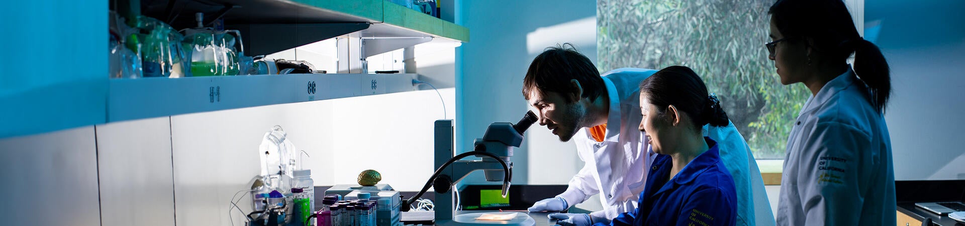 UCR students in research center