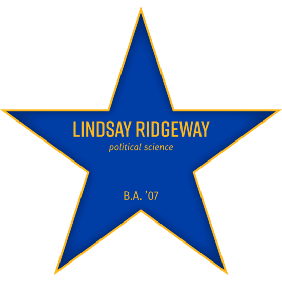 Walk of Fame Star for Lindsay Ridgeway